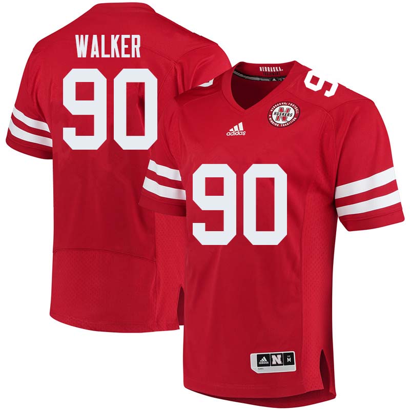 Men #90 Jackson Walker Nebraska Cornhuskers College Football Jerseys Sale-Red